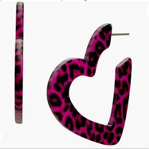 New Betsey Johnson Heart Hoop Earrings